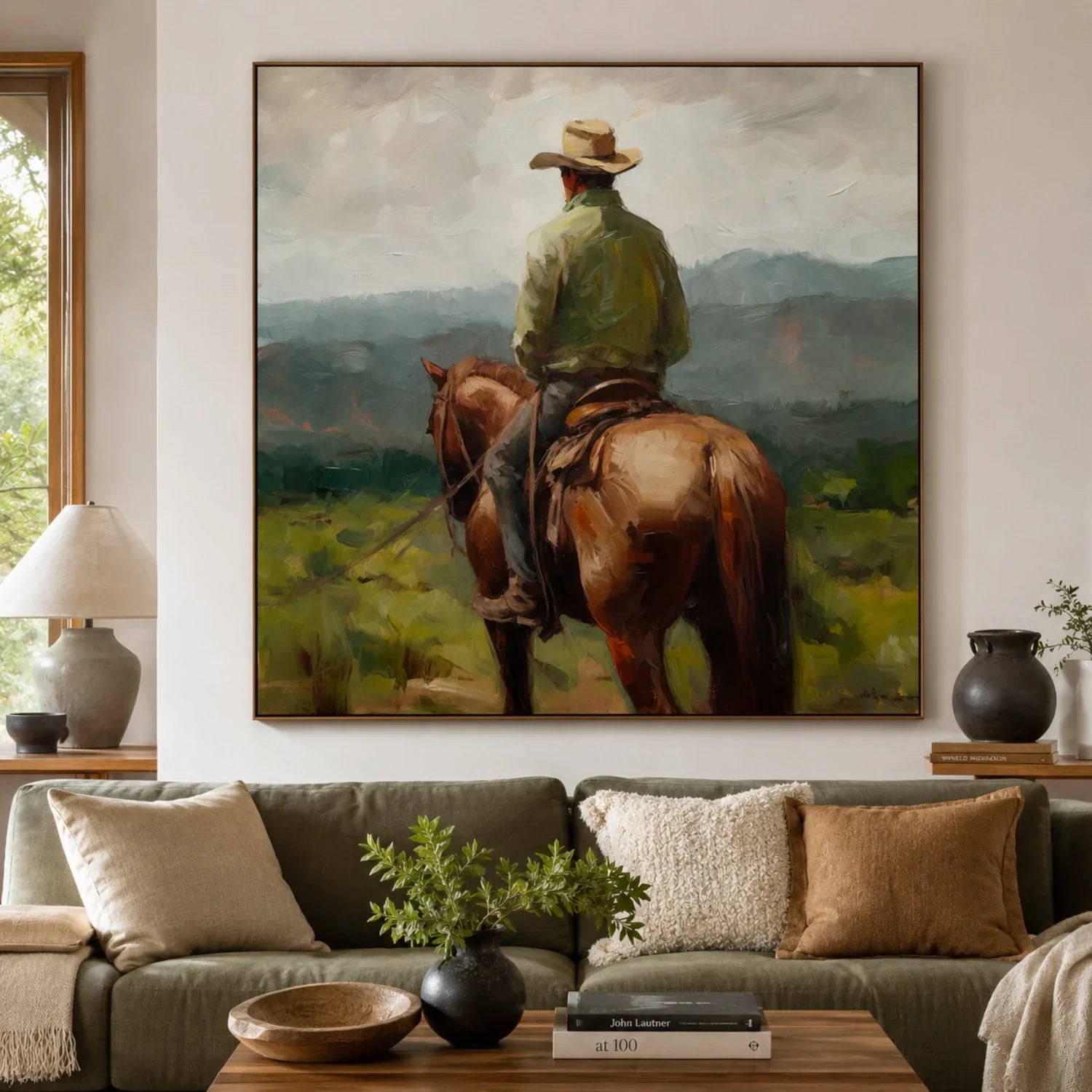 Vintage Americana Art | Where the Quiet Horizon Waits Southwest Home Decor Canvas