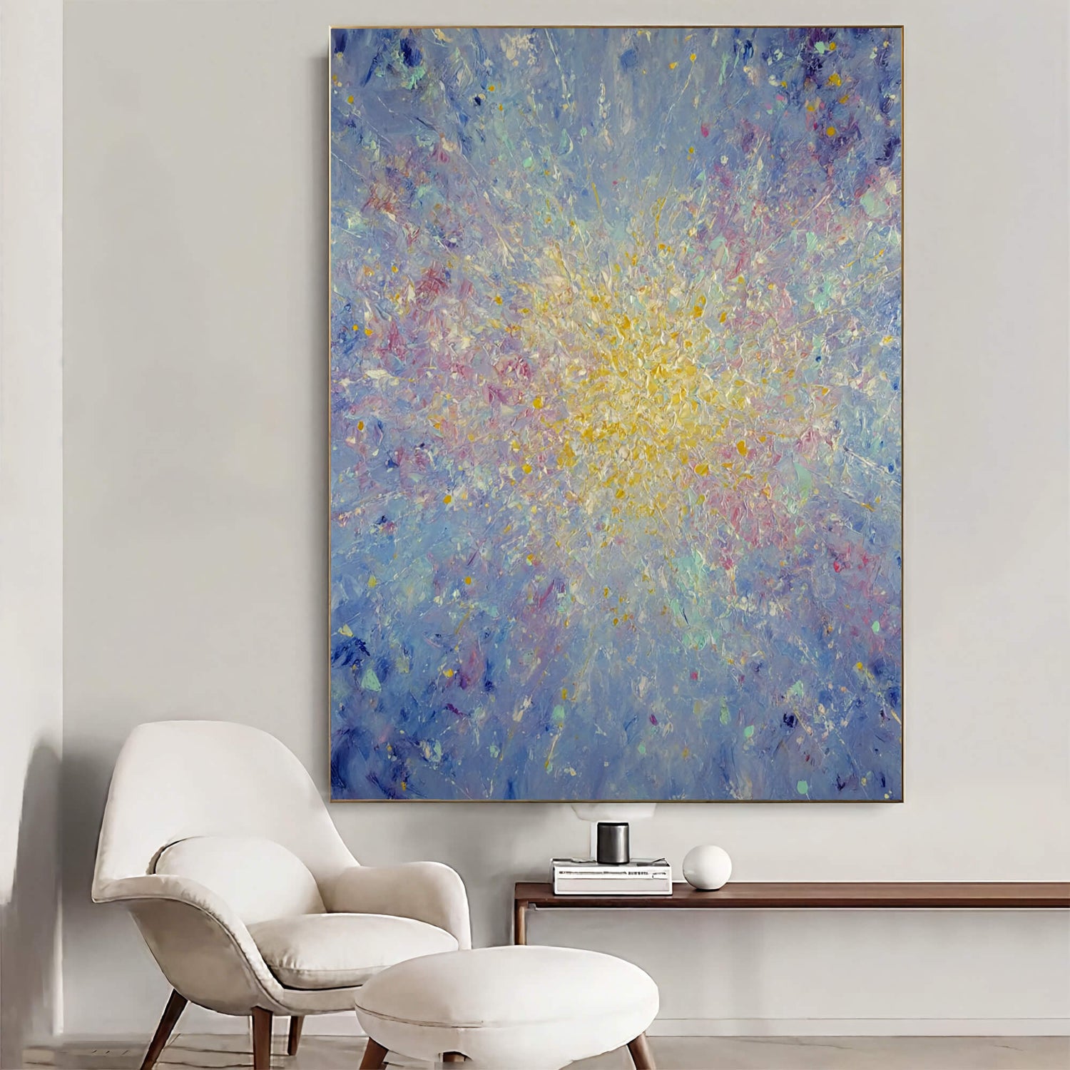 Abstract Art | Prismatic Burst Core Colorful Abstract Canvas Wall Art