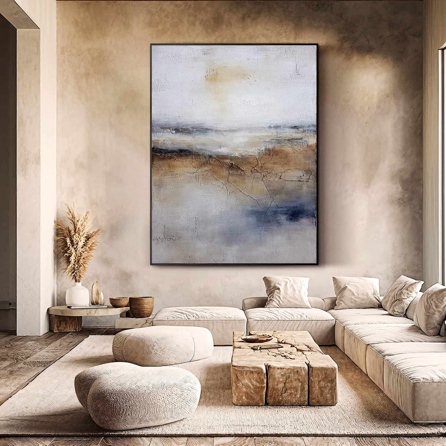 Impressionist Art | Cracked Horizon Glow Soft Living Room Wall Decor