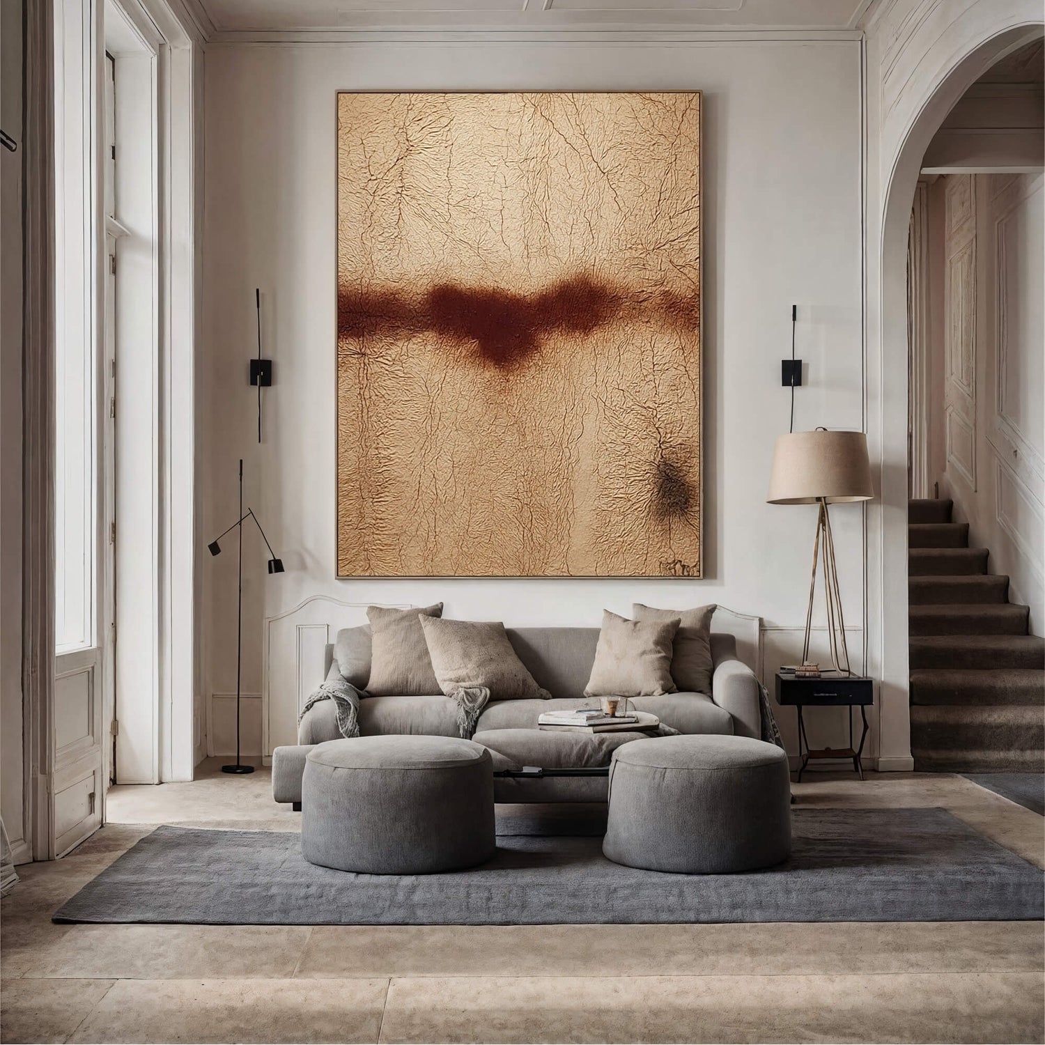 Wabi-Sabi Art | Cracked Earth Stain Weathered Textured Wall Art