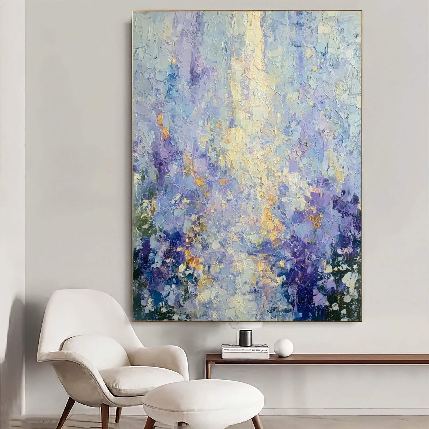 Impressionist Art | Lavender Light Burst Soft Living Room Wall Decor