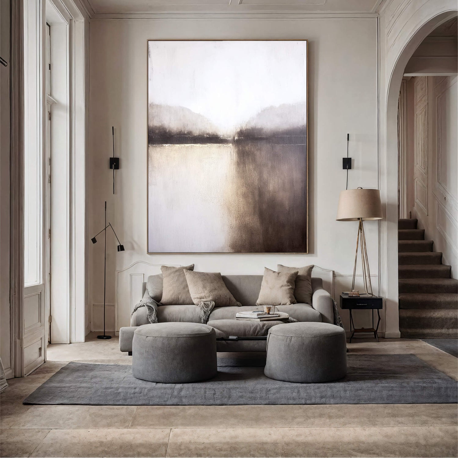 Impressionist Art | Misty Lake Reflections Soft Landscape Canvas Wall Art