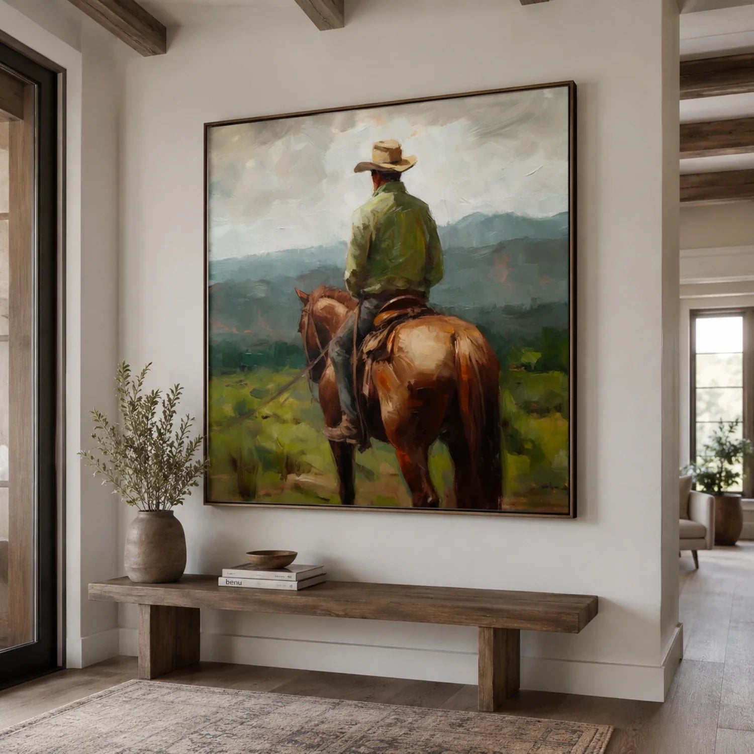 Vintage Americana Art | Where the Quiet Horizon Waits Southwest Home Decor Canvas