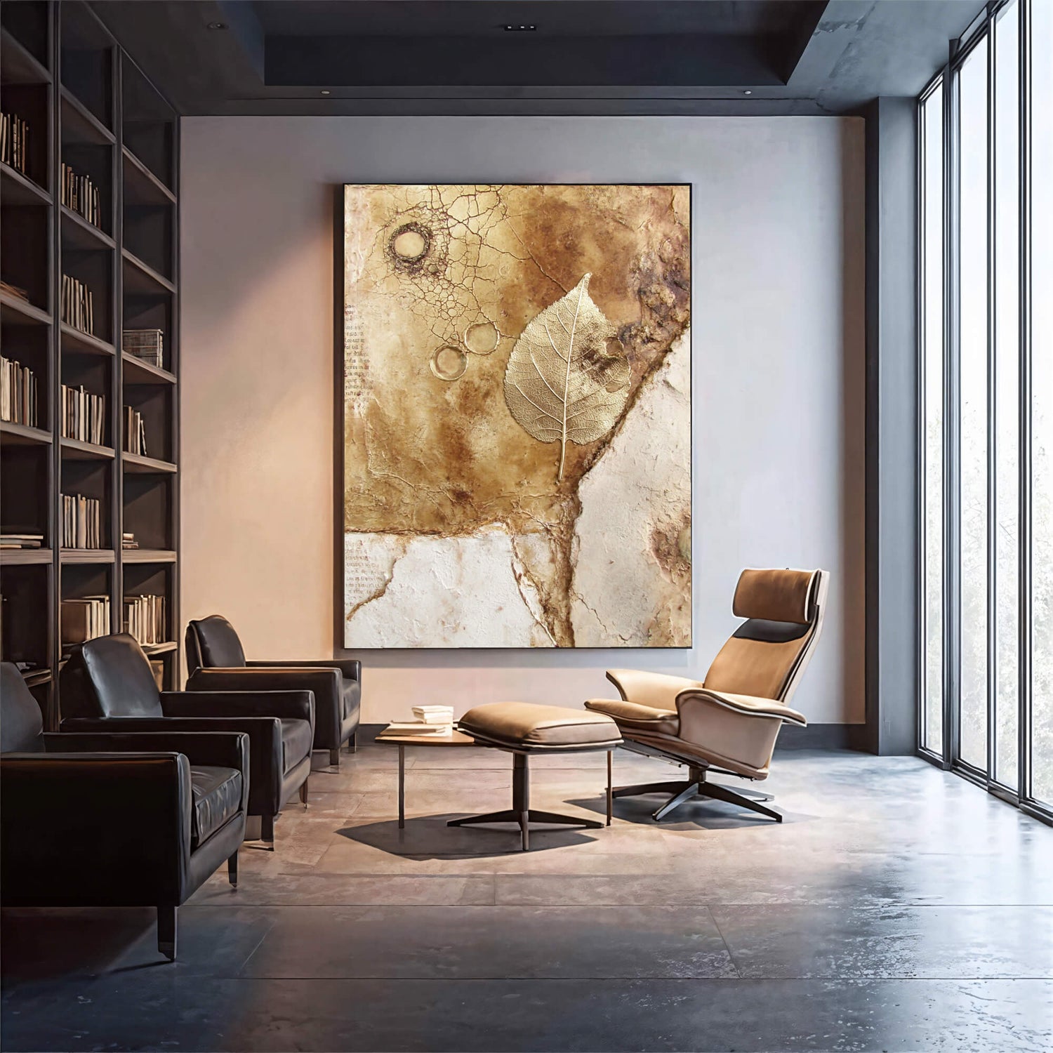 Contemporary Luxe Art | Gilded Leaf Relic Gold Accent Luxury Wall Art