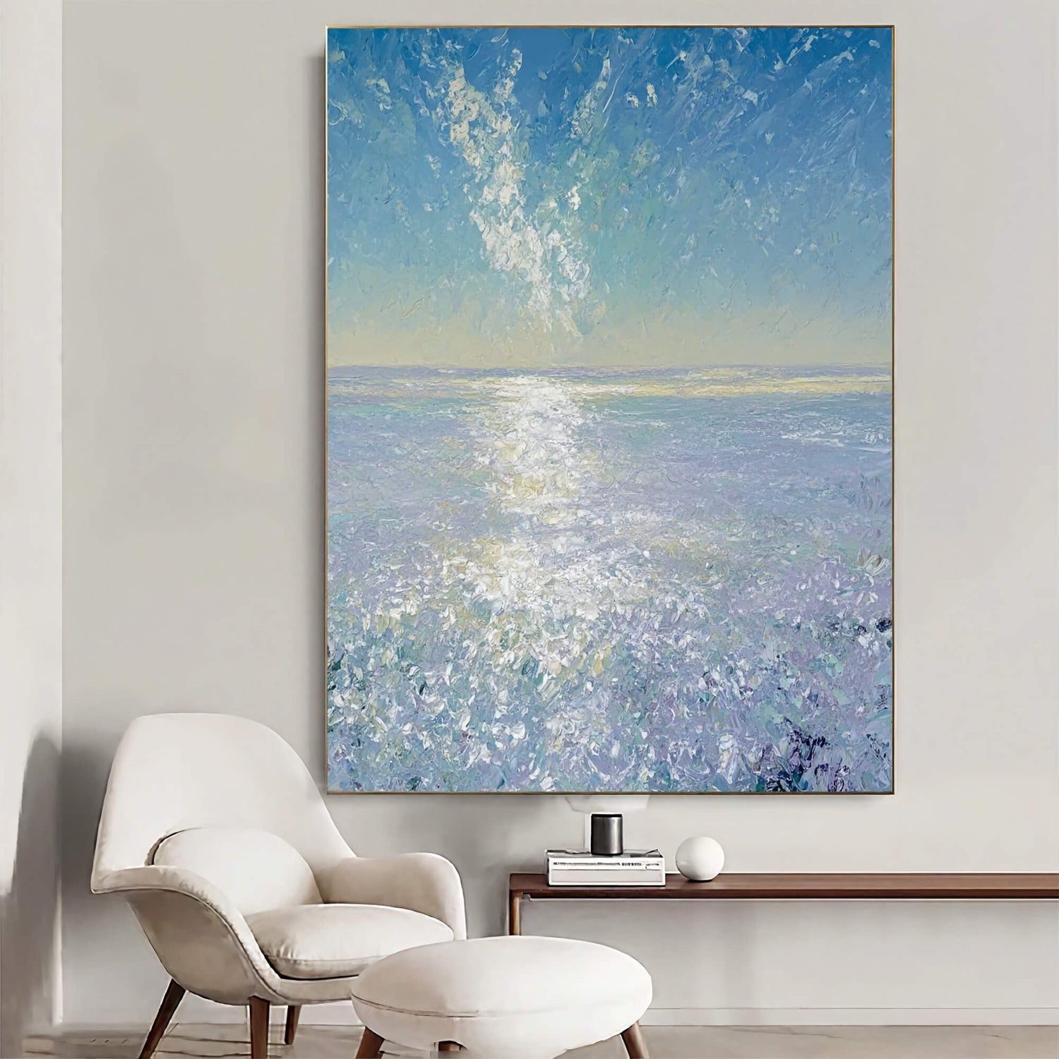 Impressionist Art | Coastal Light Path Soft Landscape Canvas Wall Art