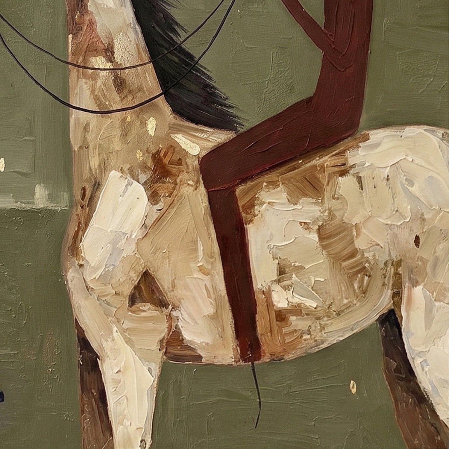 Vintage Americana Art | Olive Nocturne Western Canvas Wall Decor