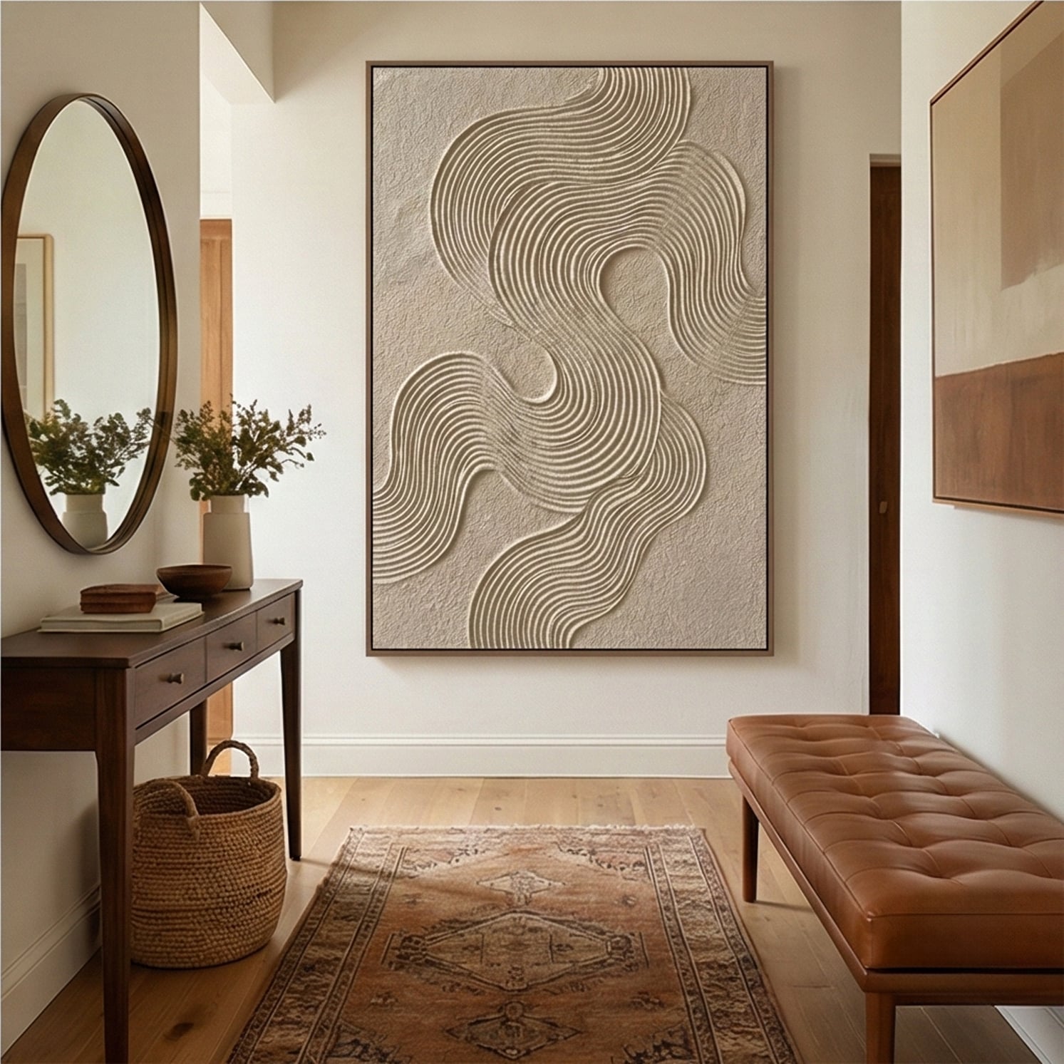 3D textured Art | Zen Ripples Relief Texture Wall Decor