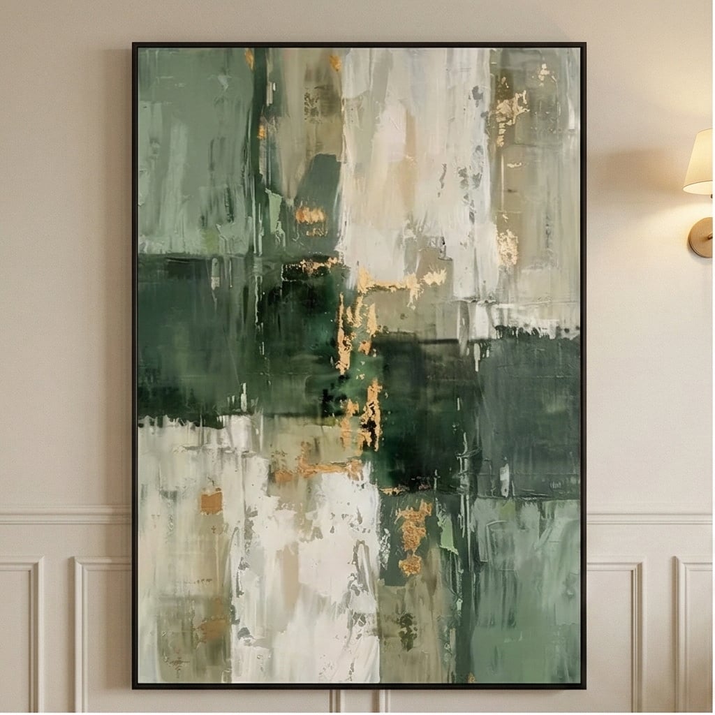 Contemporary Luxe Art | Emerald Interval Luxury Color Accent Wall Decor