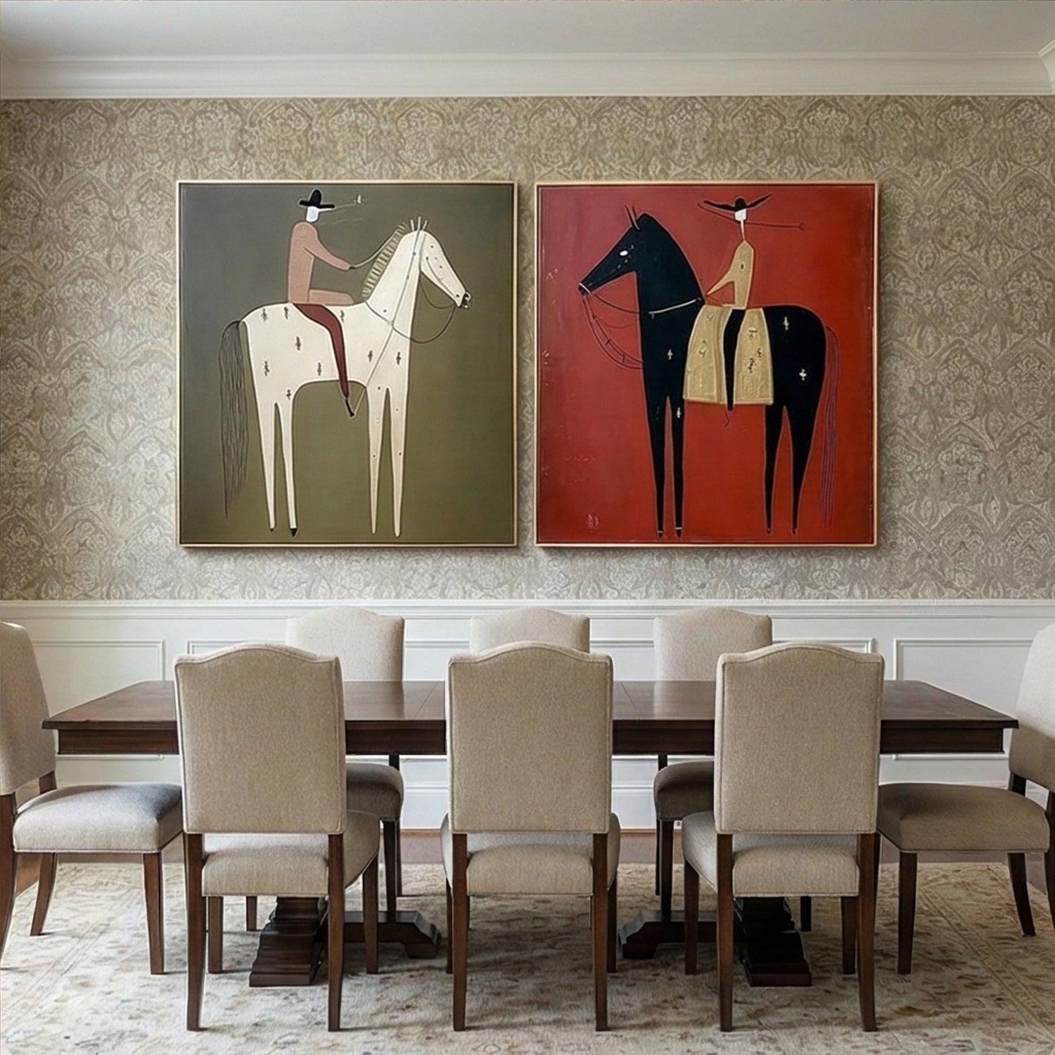 Vintage Americana Art | Twin Riders Western Canvas Wall Decor