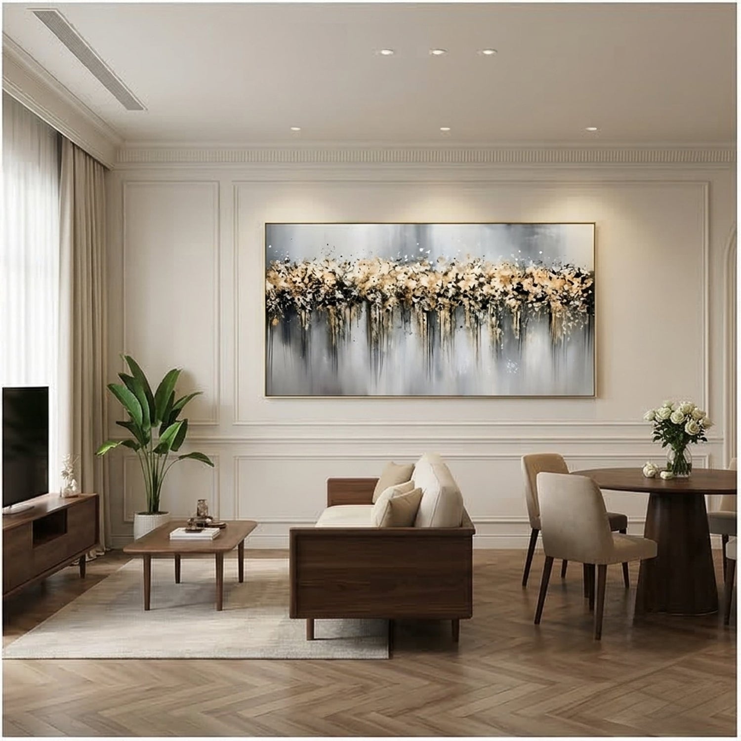 Contemporary Luxe Art | Ivory Drift Horizon Modern Luxe Wall Decor