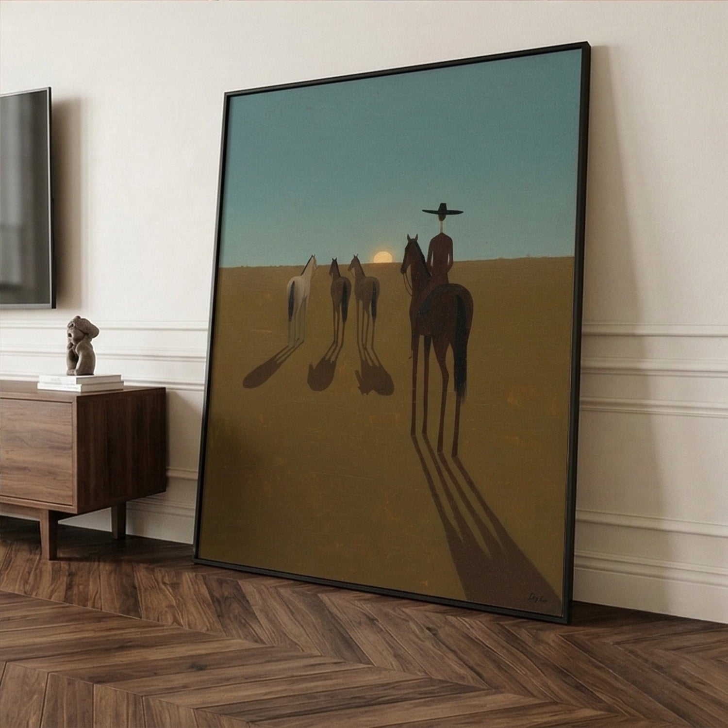 Vintage Americana Art | Sundown Trail Silence Western Canvas Wall Decor