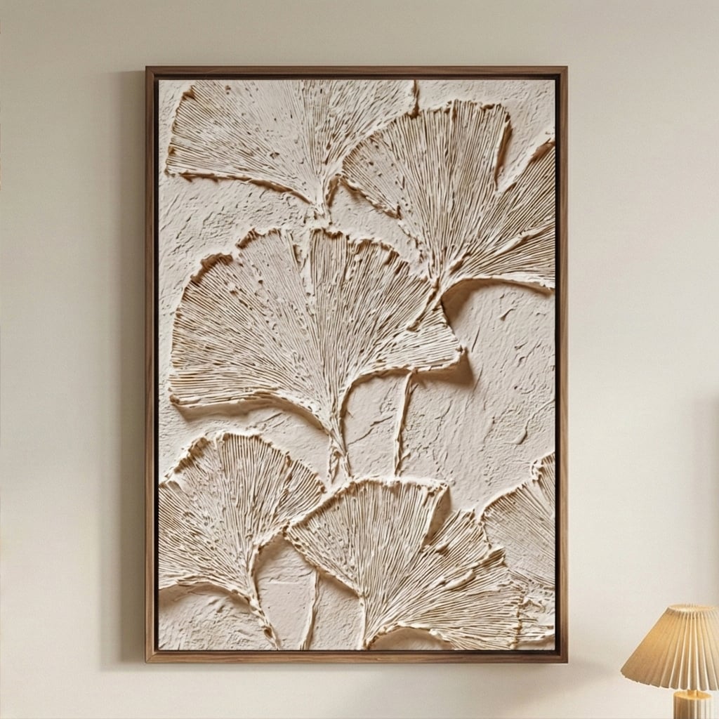 3D textured Art | Ginkgo Impressions Botanical Textured Wall Art