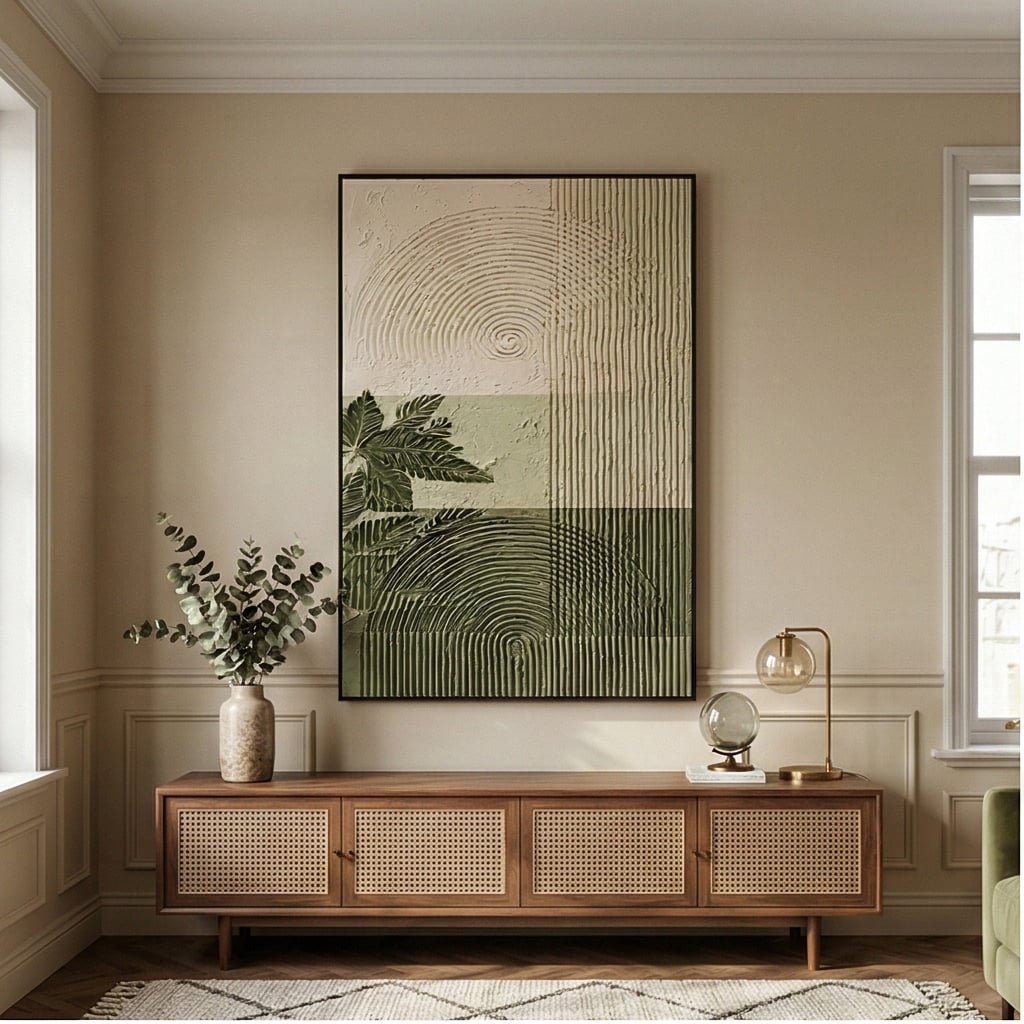 3D textured Art | Verdant Equinox Dimensional Living Room Wall Art