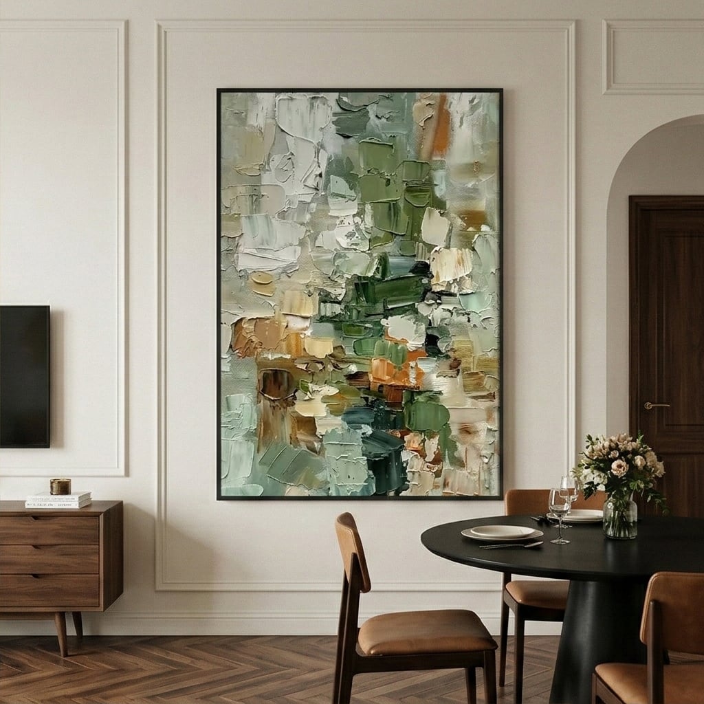 3D textured Art | Verdant Mosaic Textured Canvas Wall Art