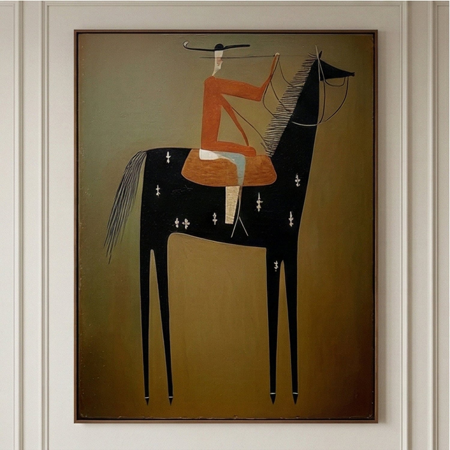 Vintage Americana Art | Equestrian Reverie Rustic Living Room Wall Art