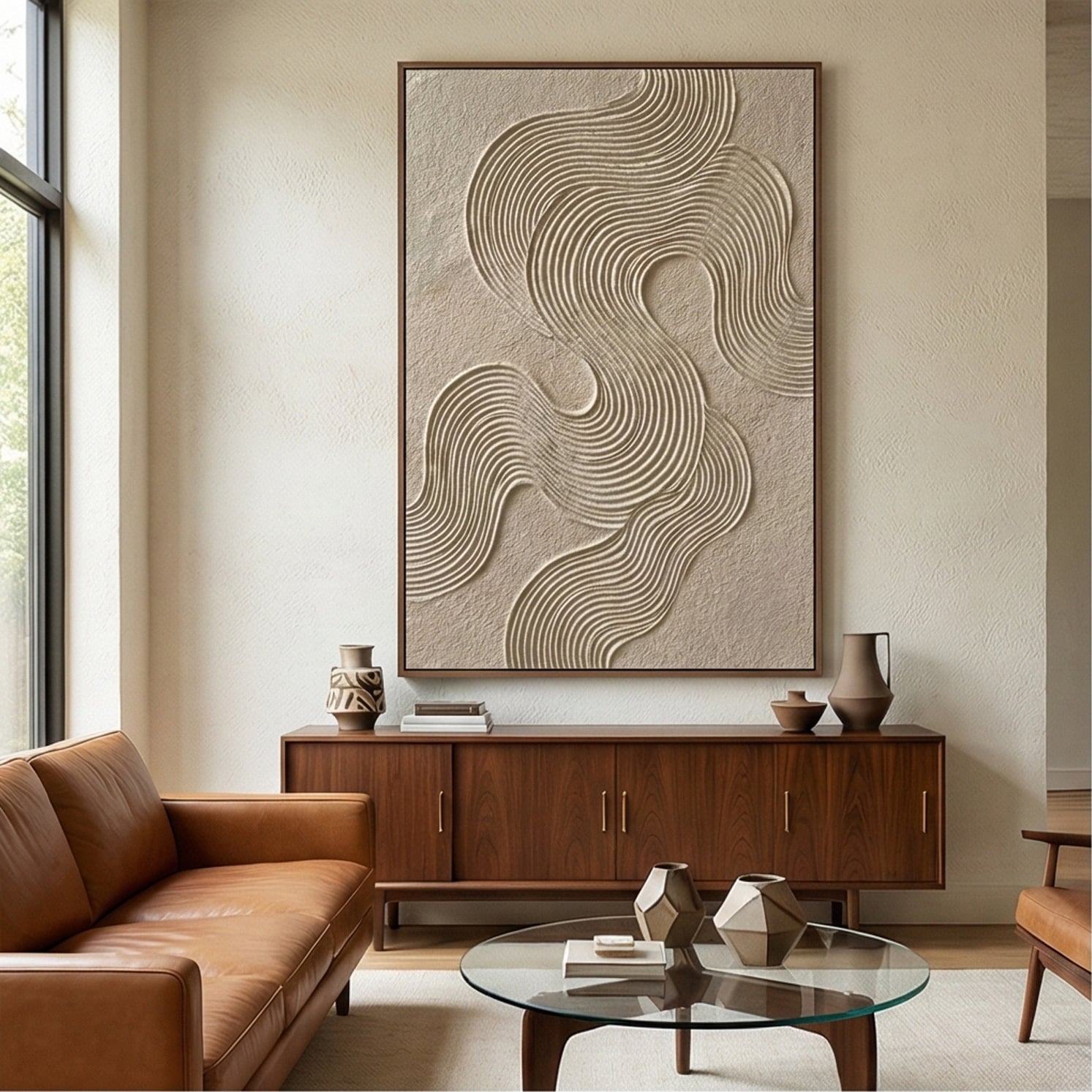 3D textured Art | Zen Ripples Relief Texture Wall Decor
