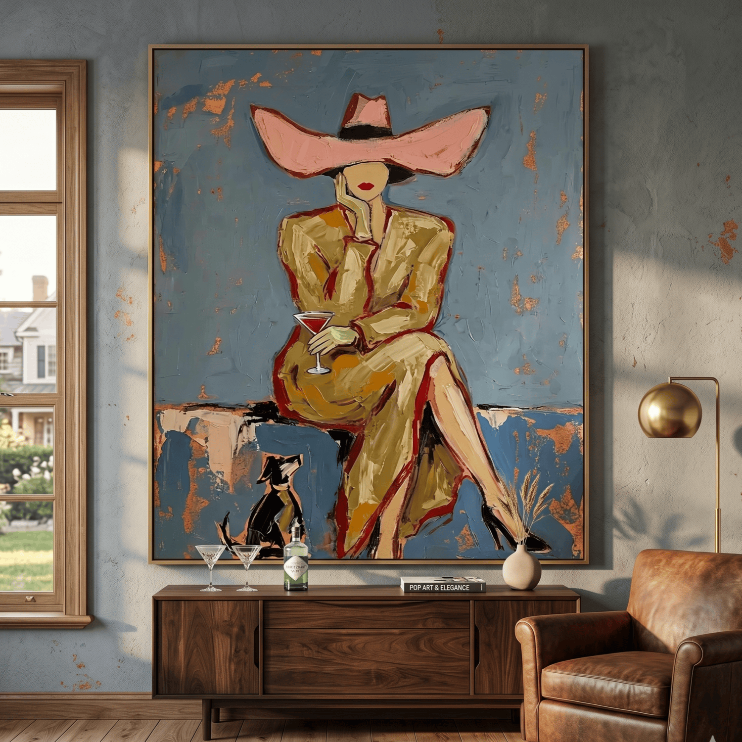 Vintage Americana Art | Western Lady's Sip Western Canvas Wall Decor