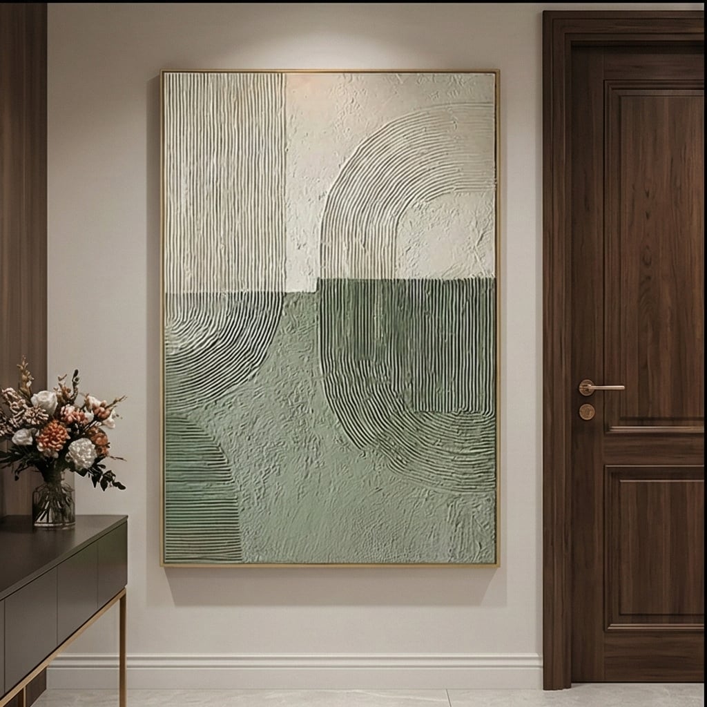 3D textured Art | Verdant Resonance Textured Canvas Wall Art