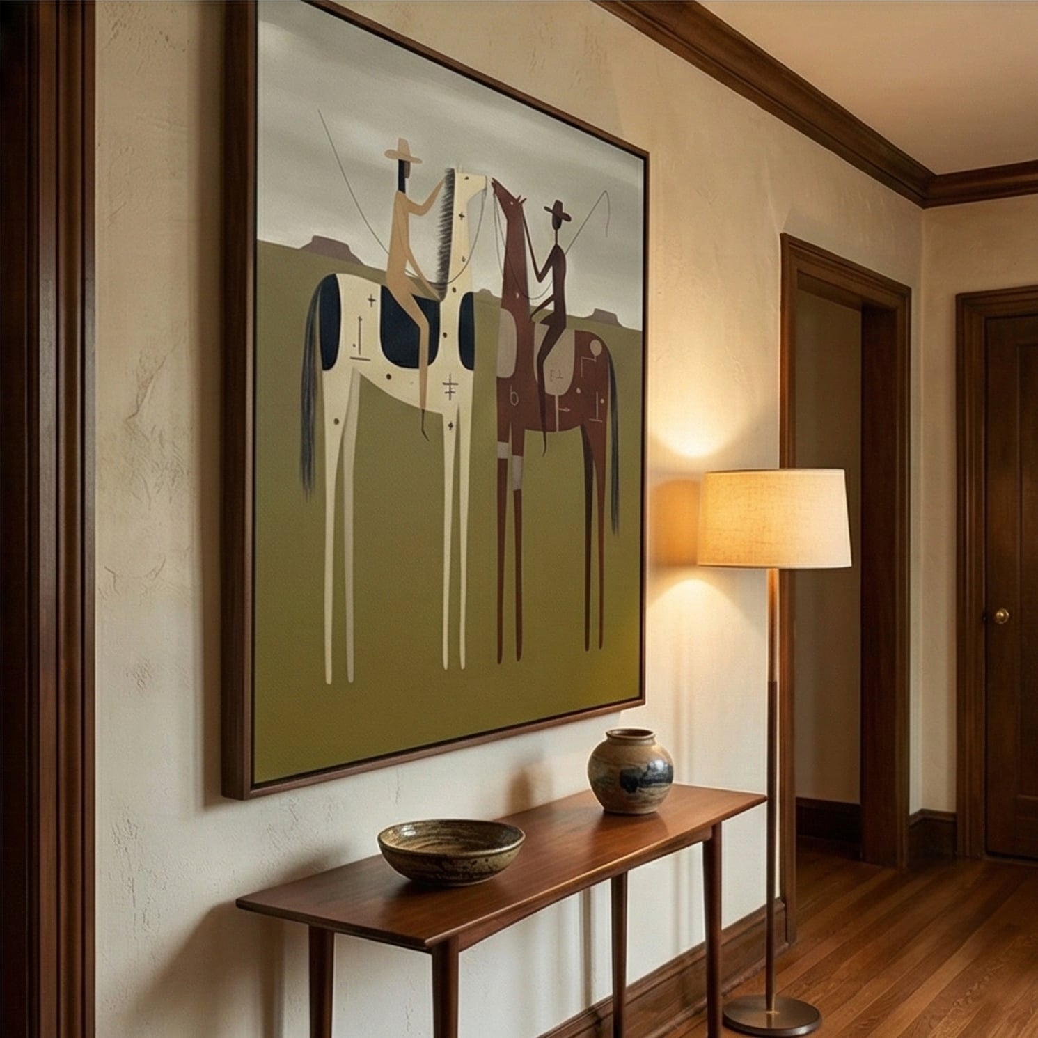 Vintage Americana Art | Prairie Encounter Western Canvas Wall Decor