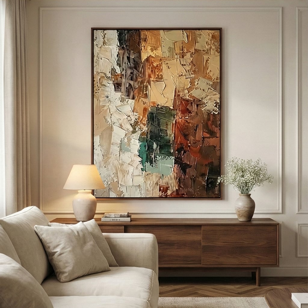 3D textured Art | Amber Passage Dimensional Living Room Wall Art