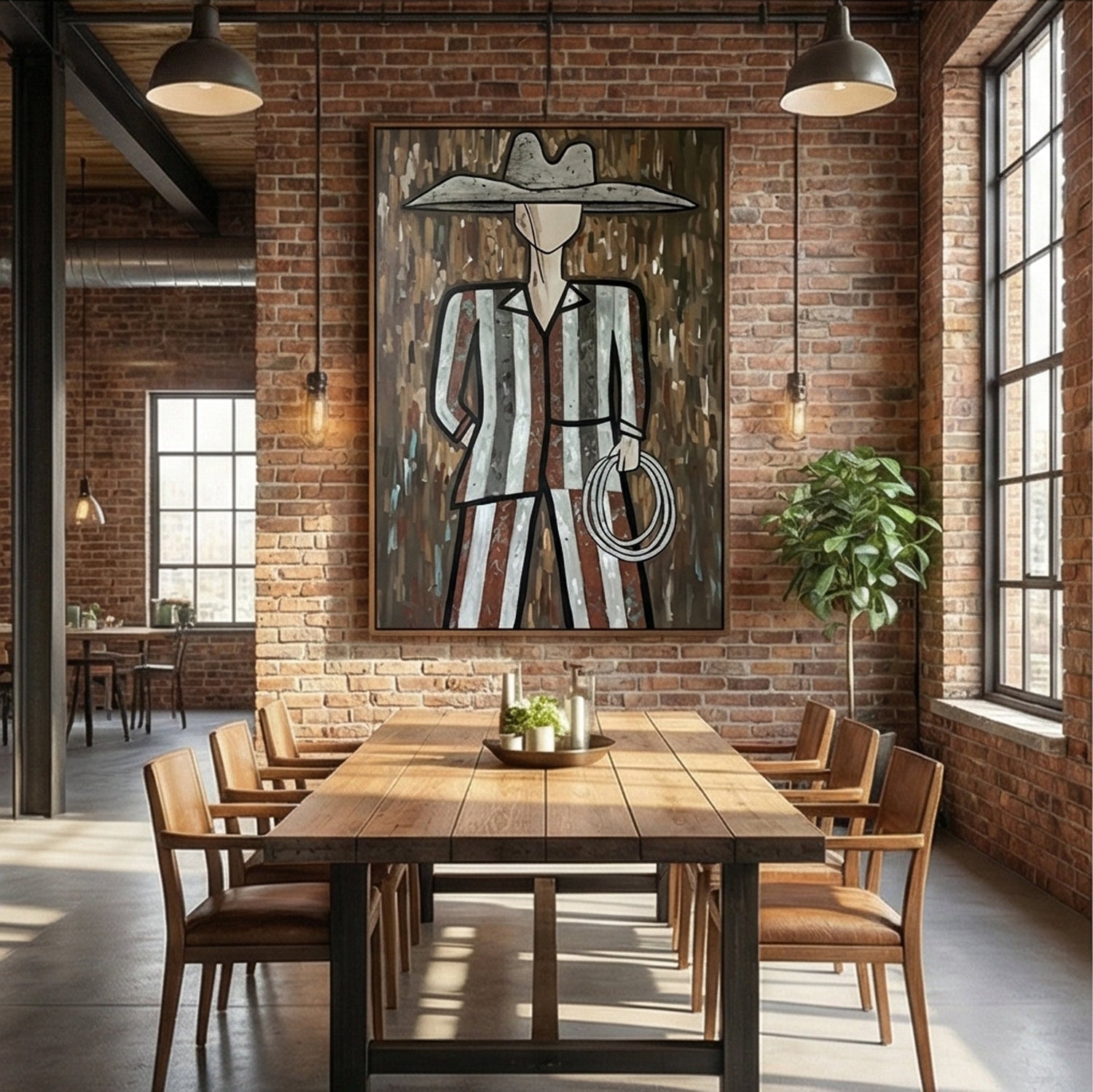 Vintage Americana Art | Untitled Cowboy Western Canvas Wall Decor