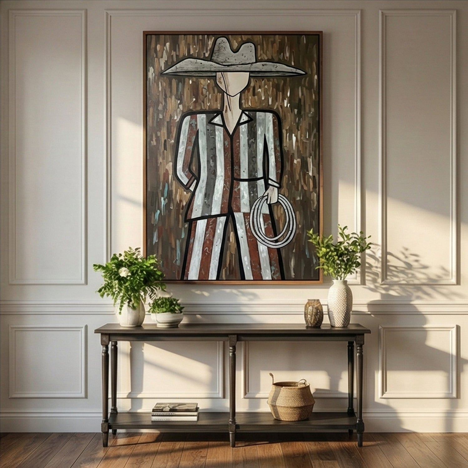 Vintage Americana Art | Untitled Cowboy Western Canvas Wall Decor