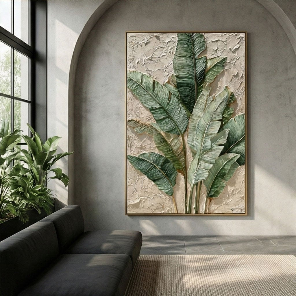 3D textured Art | Botanical Whisper Modern Textured Wall Art