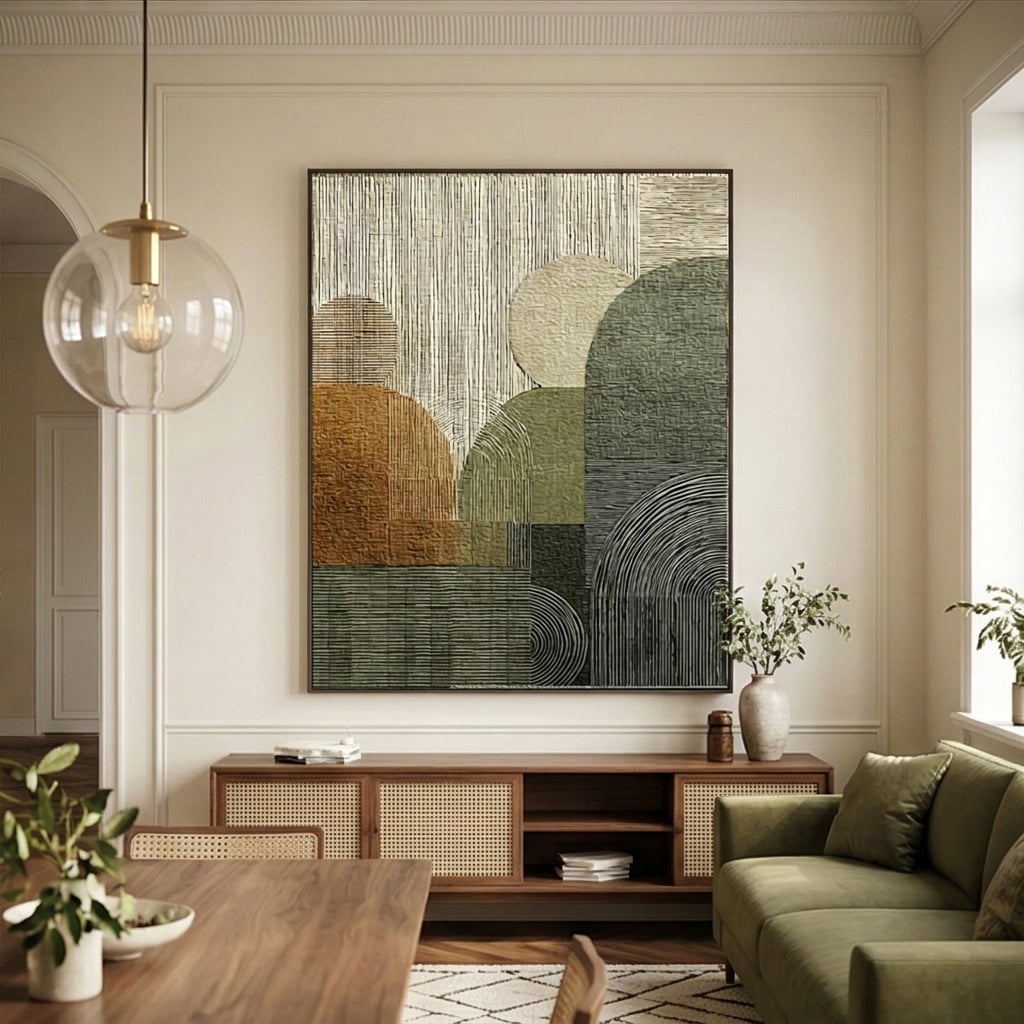 Wabi-Sabi Art | Sage Sunset Study Organic Texture Canvas Wall Art