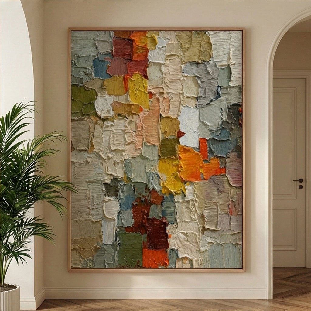 3D textured Art | Patchwork Serenity Textured Canvas Wall Art