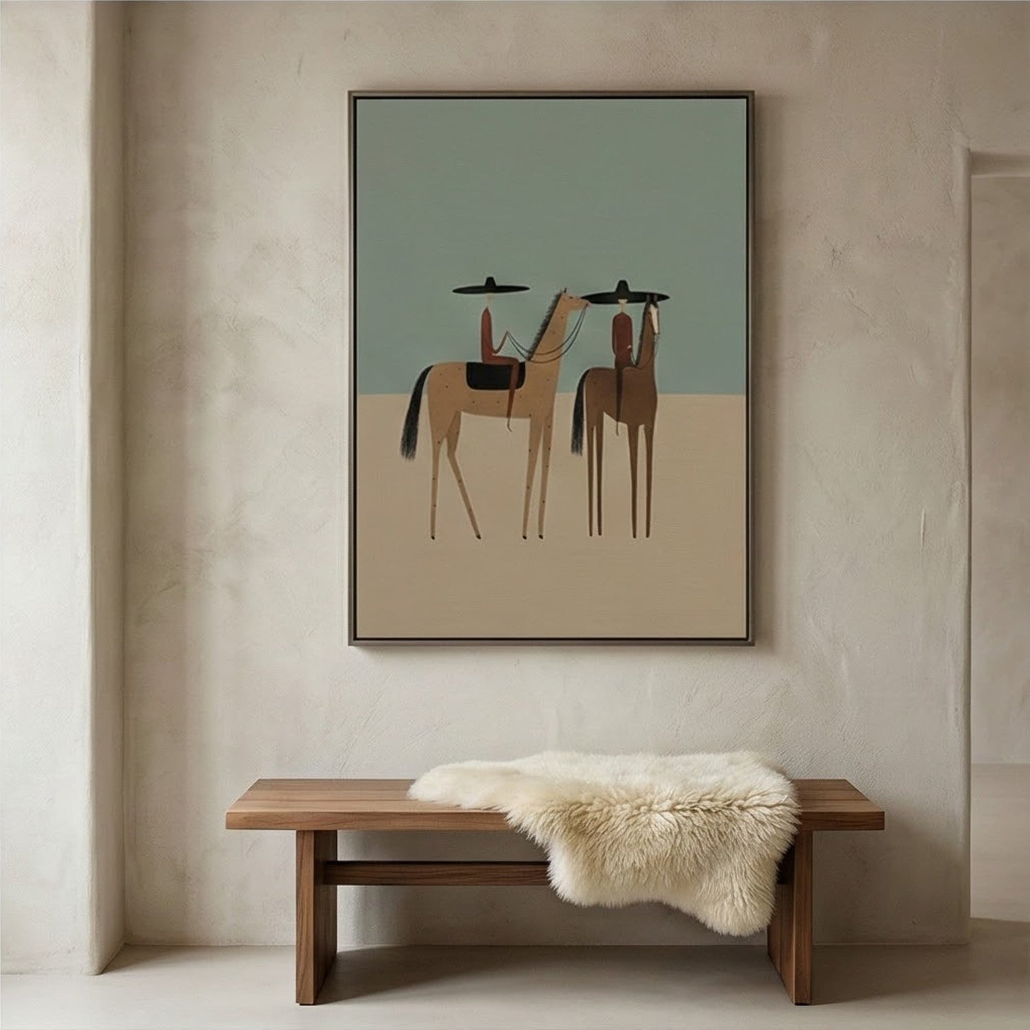 Vintage Americana Art | Desert Duet Western Canvas Wall Decor