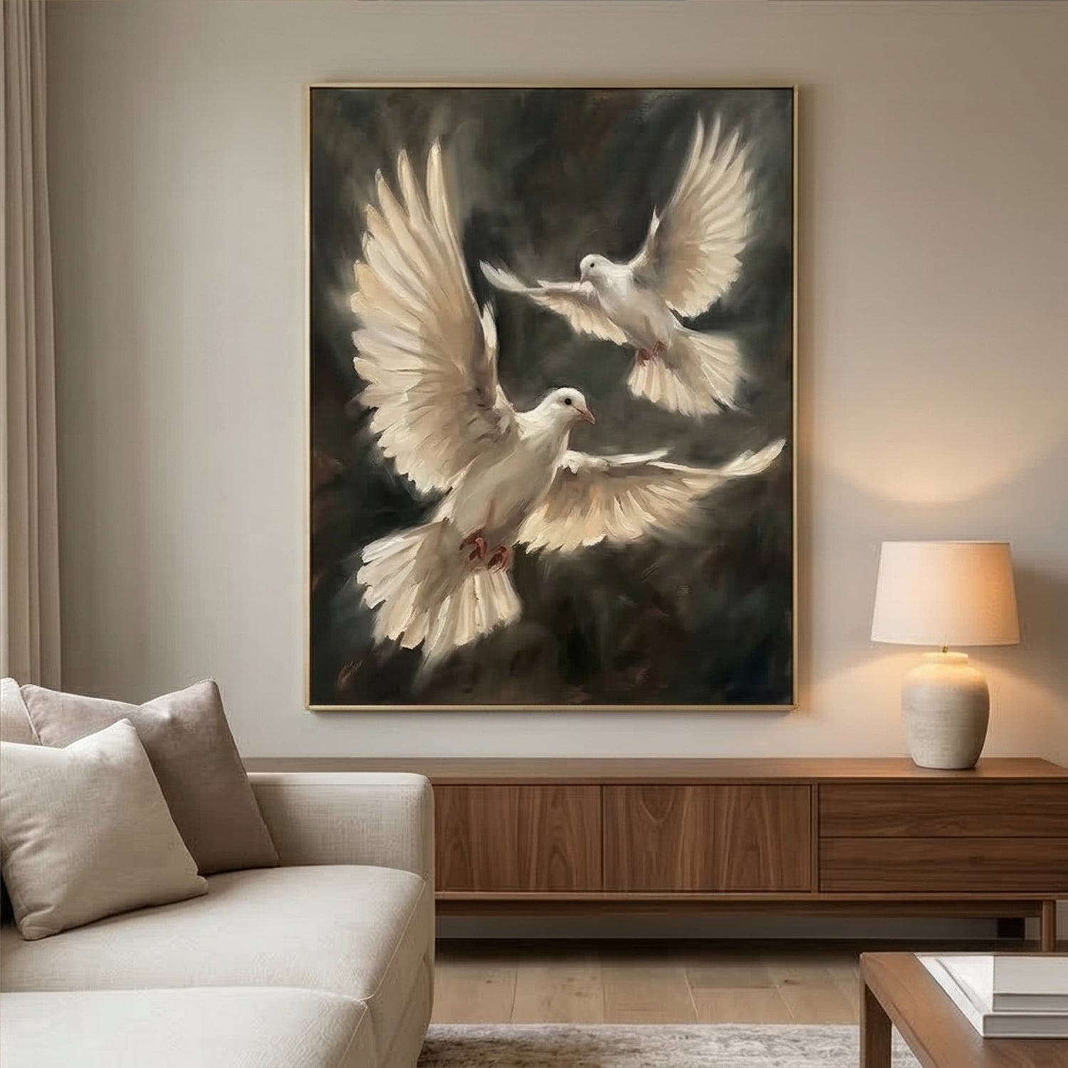 Impressionist Art | Winged Reverence Soft Living Room Wall Decor