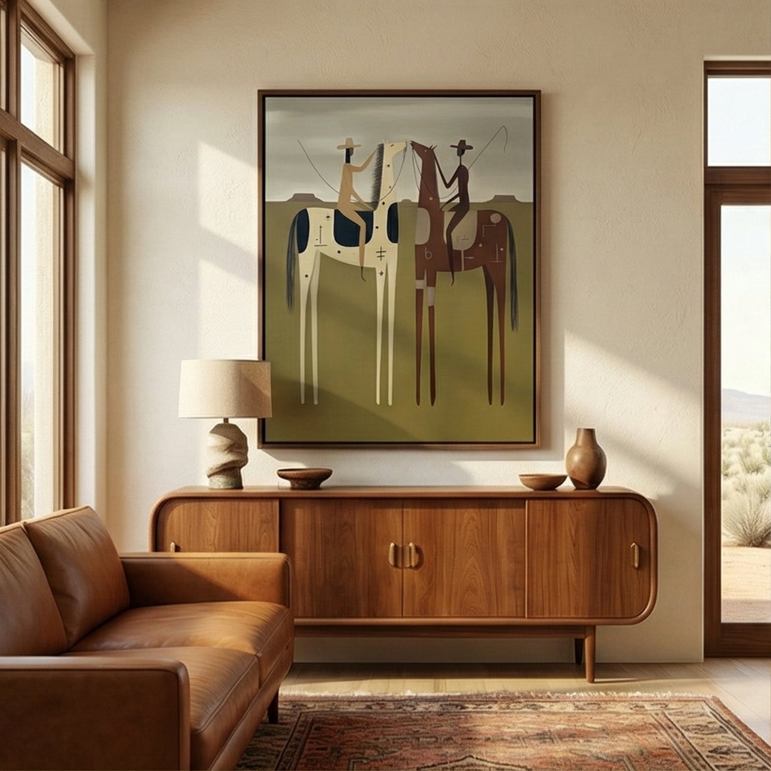 Vintage Americana Art | Prairie Encounter Western Canvas Wall Decor