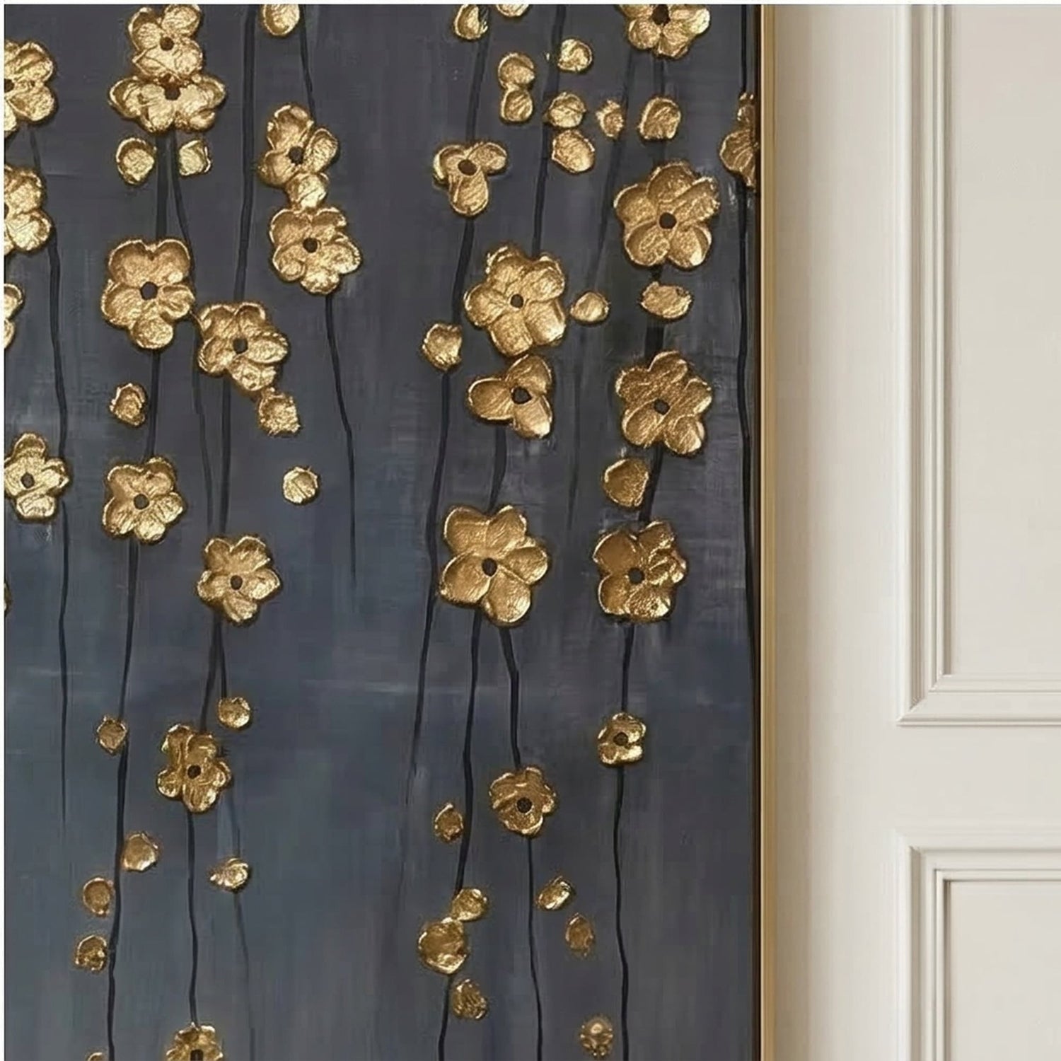Contemporary Luxe Art | Golden Blossom Rain Gold Accent Luxury Wall Art