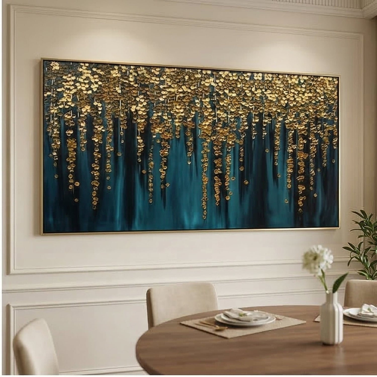 Contemporary Luxe Art | Golden Canopy Falls Gold Accent Luxury Wall Art