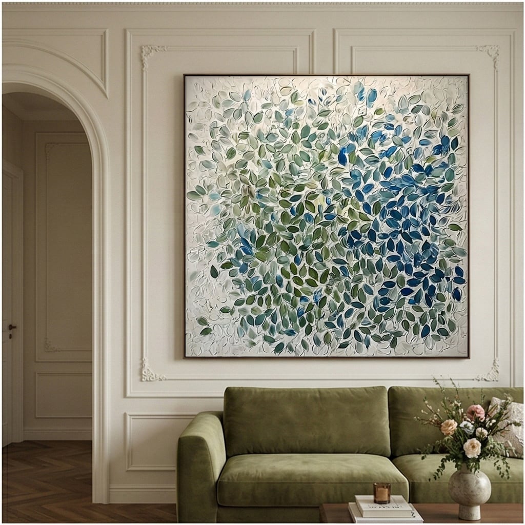 3D textured Art | Verdant Reverie Relief Texture Wall Decor