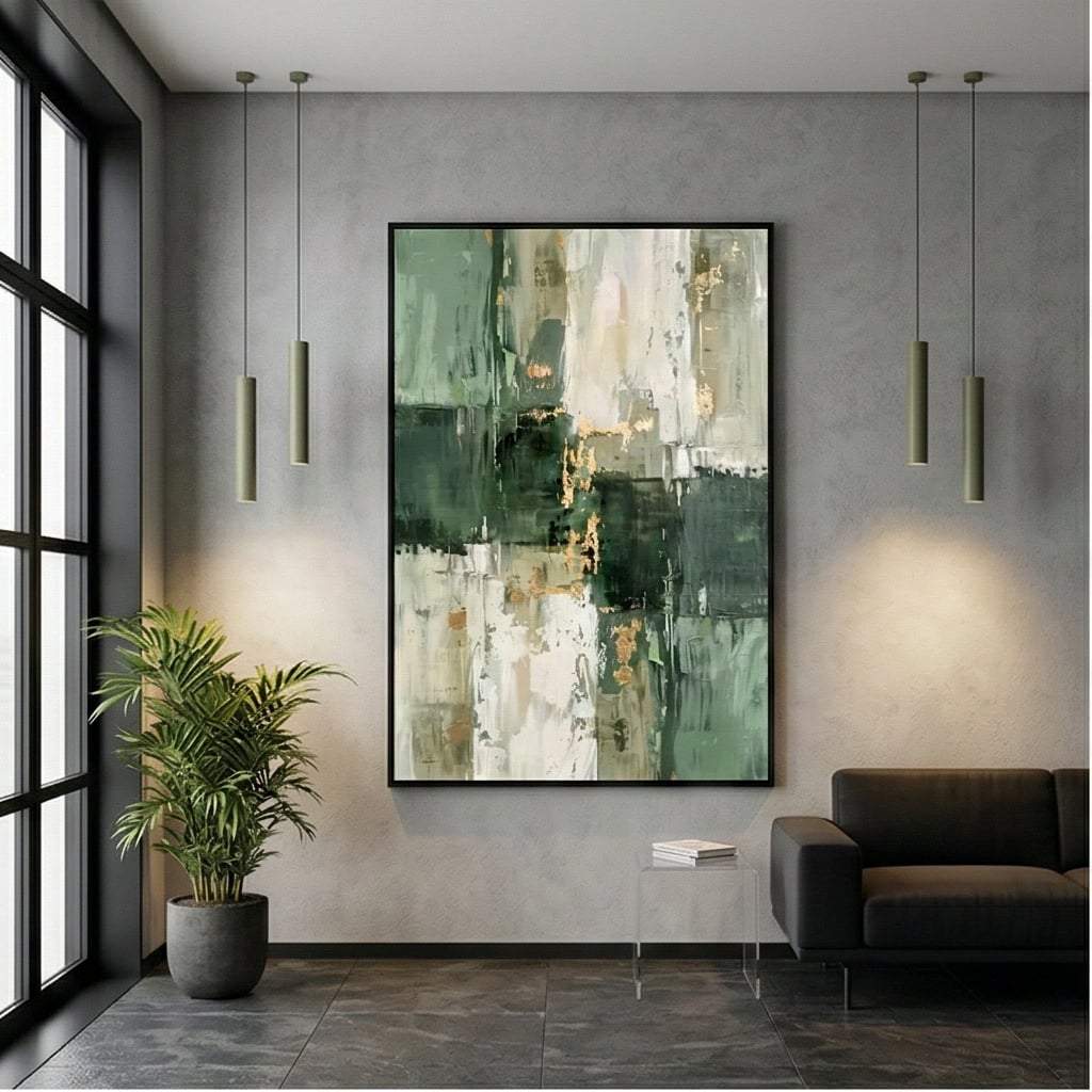 Contemporary Luxe Art | Emerald Interval Luxury Color Accent Wall Decor
