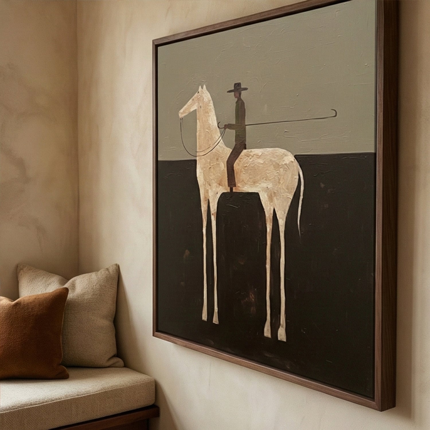 Vintage Americana Art | Midnight Rider Western Canvas Wall Decor