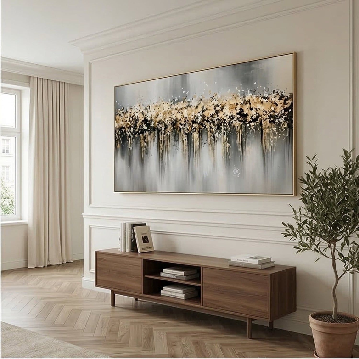 Contemporary Luxe Art | Ivory Drift Horizon Modern Luxe Wall Decor
