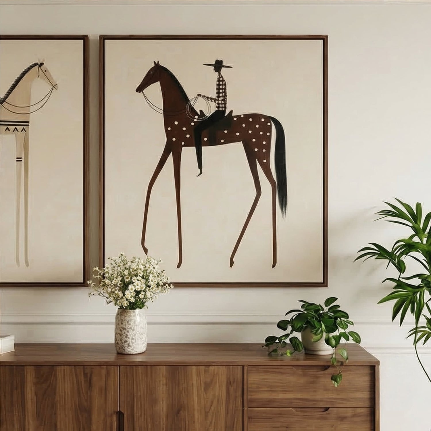 Vintage Americana Art | Prairie Echo Pair Western Canvas Wall Decor