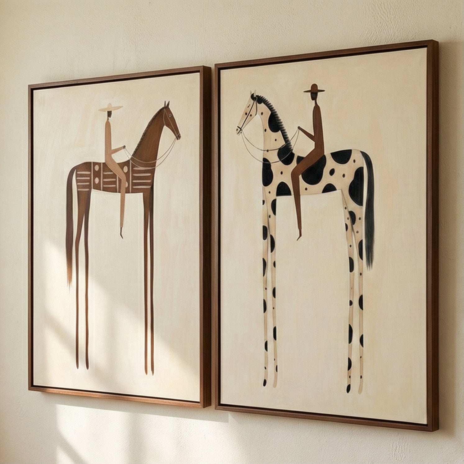Vintage Americana Art | Paired Reveries Western Gallery Wall Decor