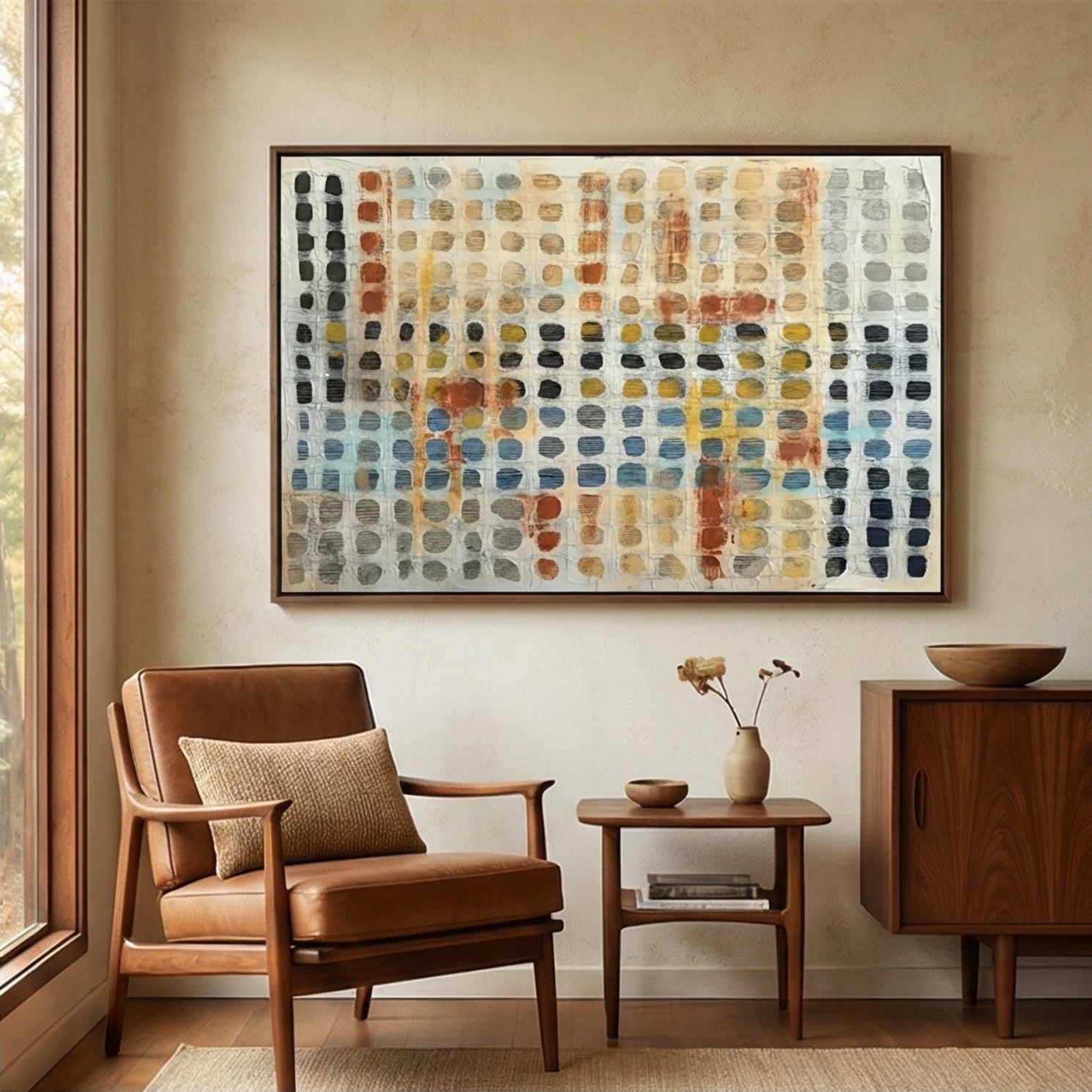 Wabi-Sabi Art | Rhythm of Dots Minimalist Living Room Wall Decor