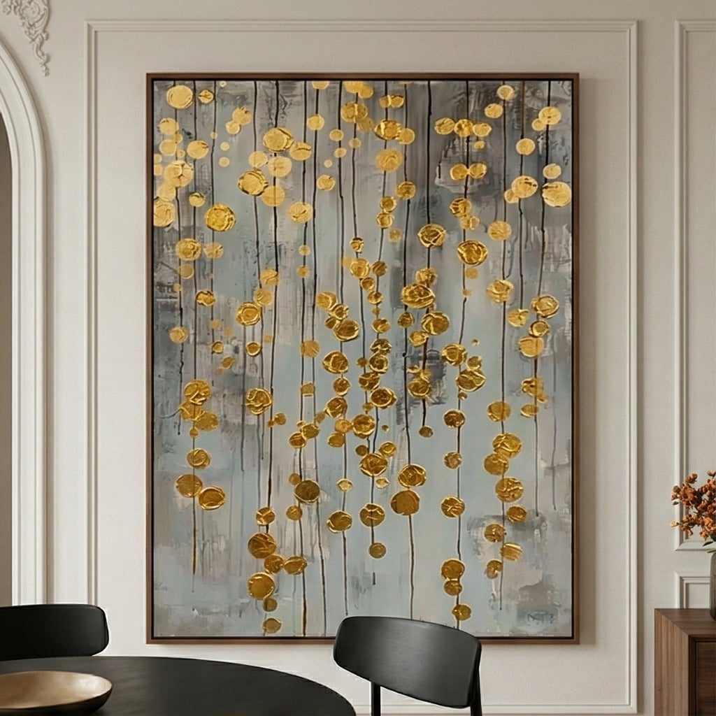 Contemporary Luxe Art | Gilded Rainfall Gold Accent Luxury Wall Art