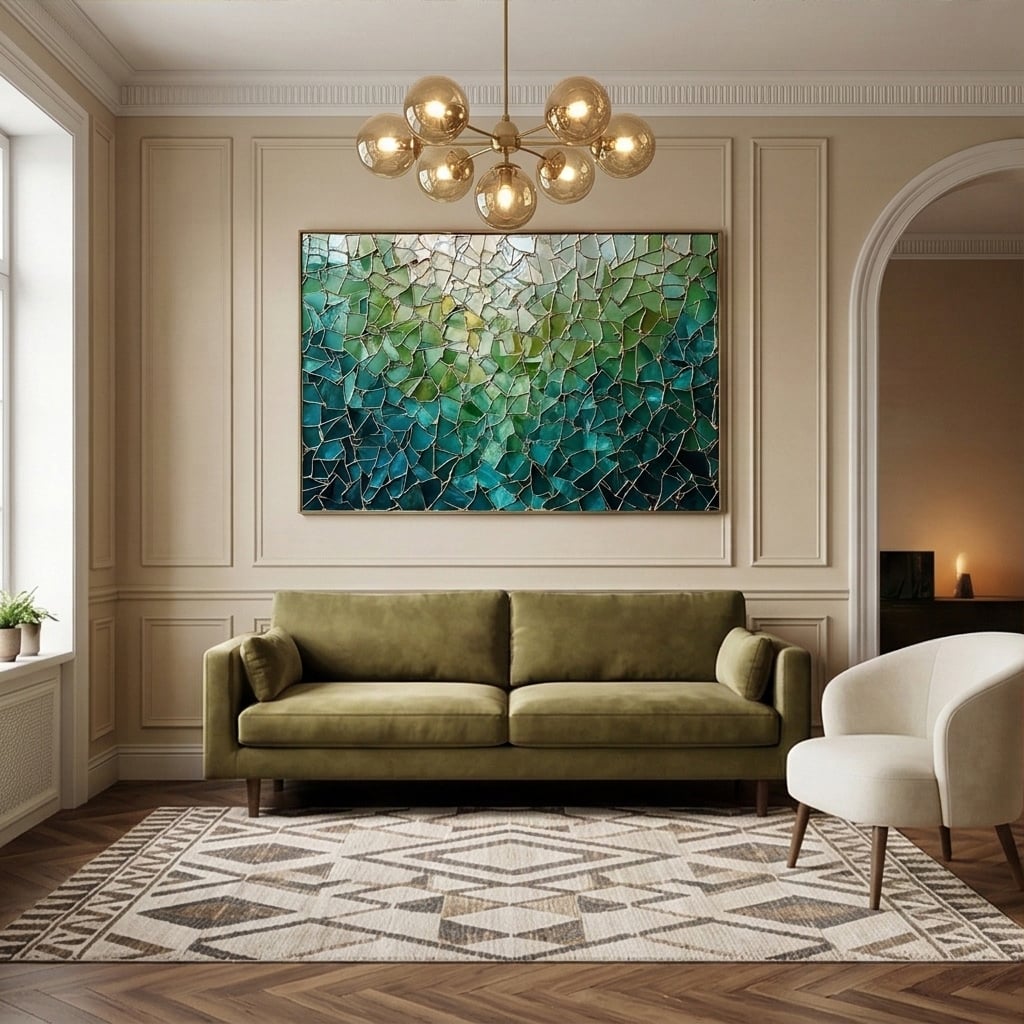 Contemporary Luxe Art | Jade Kintsugi Luxury Color Accent Wall Decor