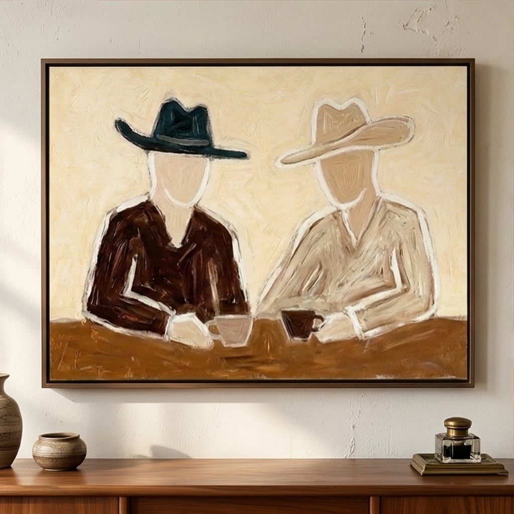 Vintage Americana Art | Cafe Companions Western Gallery Wall Decor