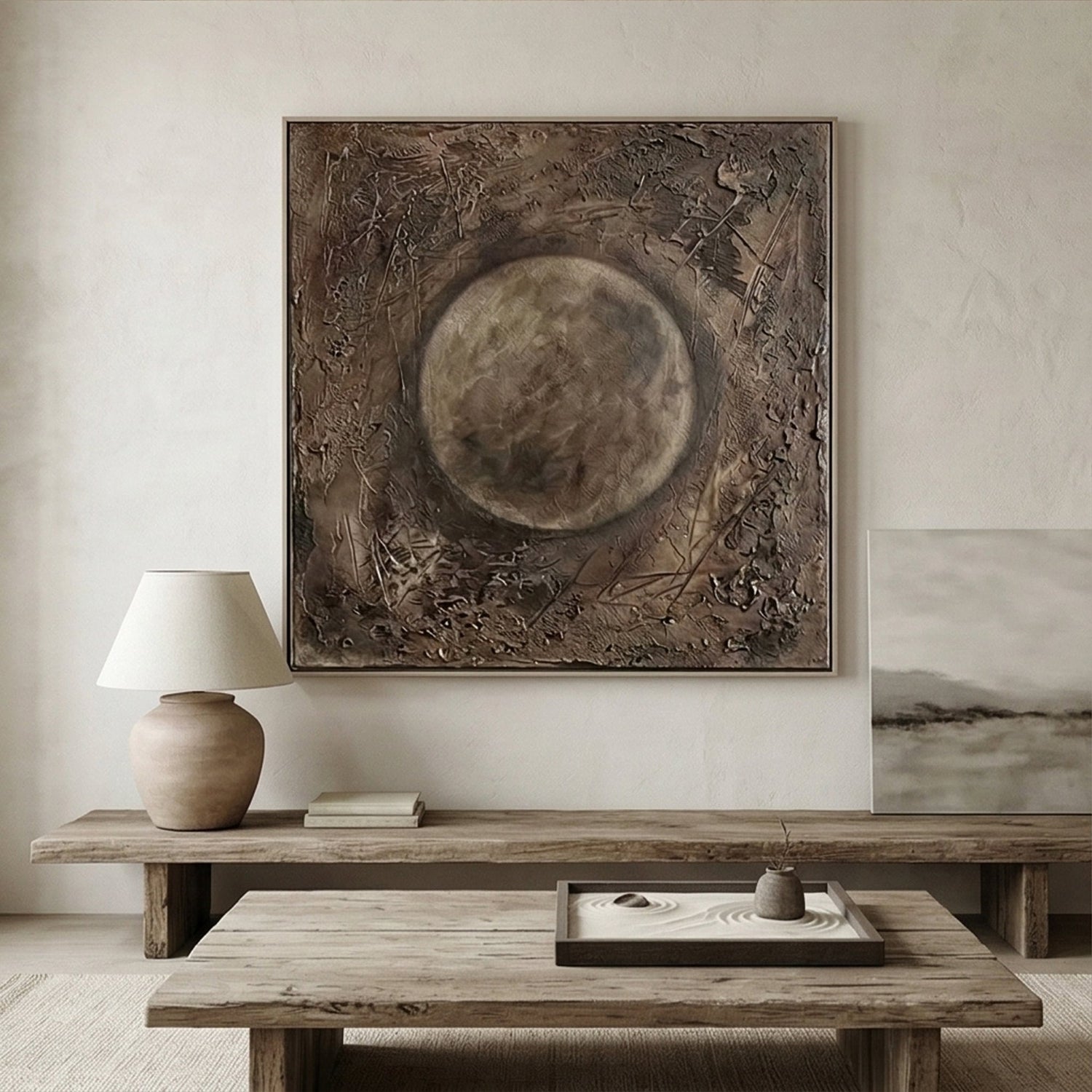 Wabi-Sabi Art | Moonlit Earth Flow Neutral Earth Tone Wall Art