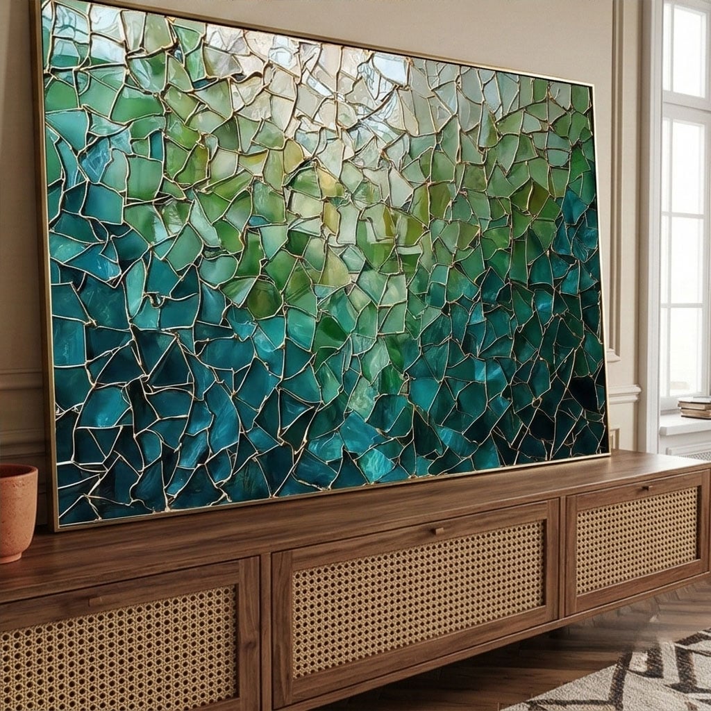 Contemporary Luxe Art | Jade Kintsugi Luxury Color Accent Wall Decor