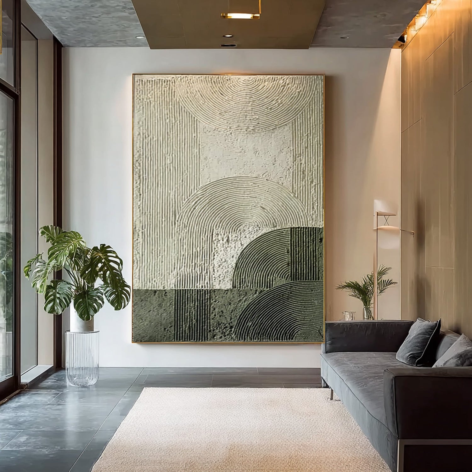 3D textured Art | Sage Geometry Relief Texture Wall Decor