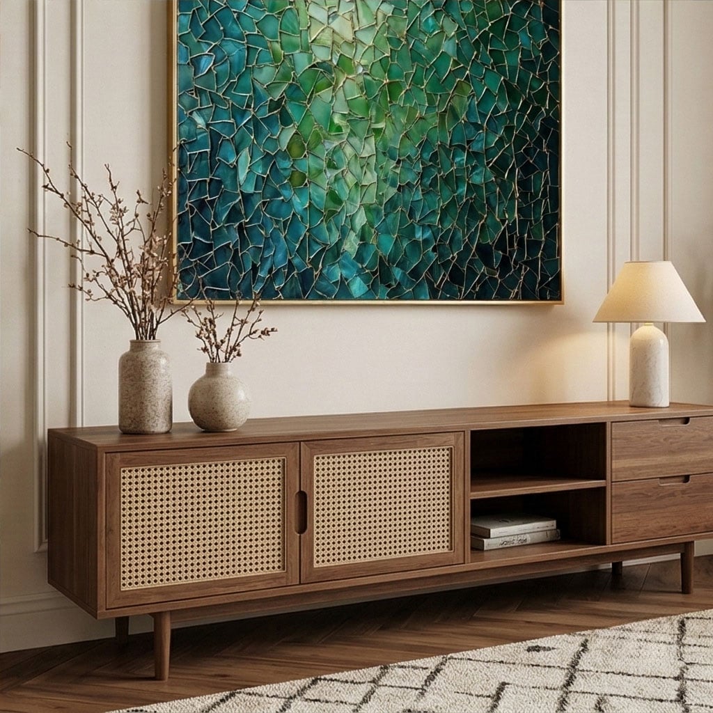 Contemporary Luxe Art | Emerald Kintsugi Luxury Color Accent Wall Decor