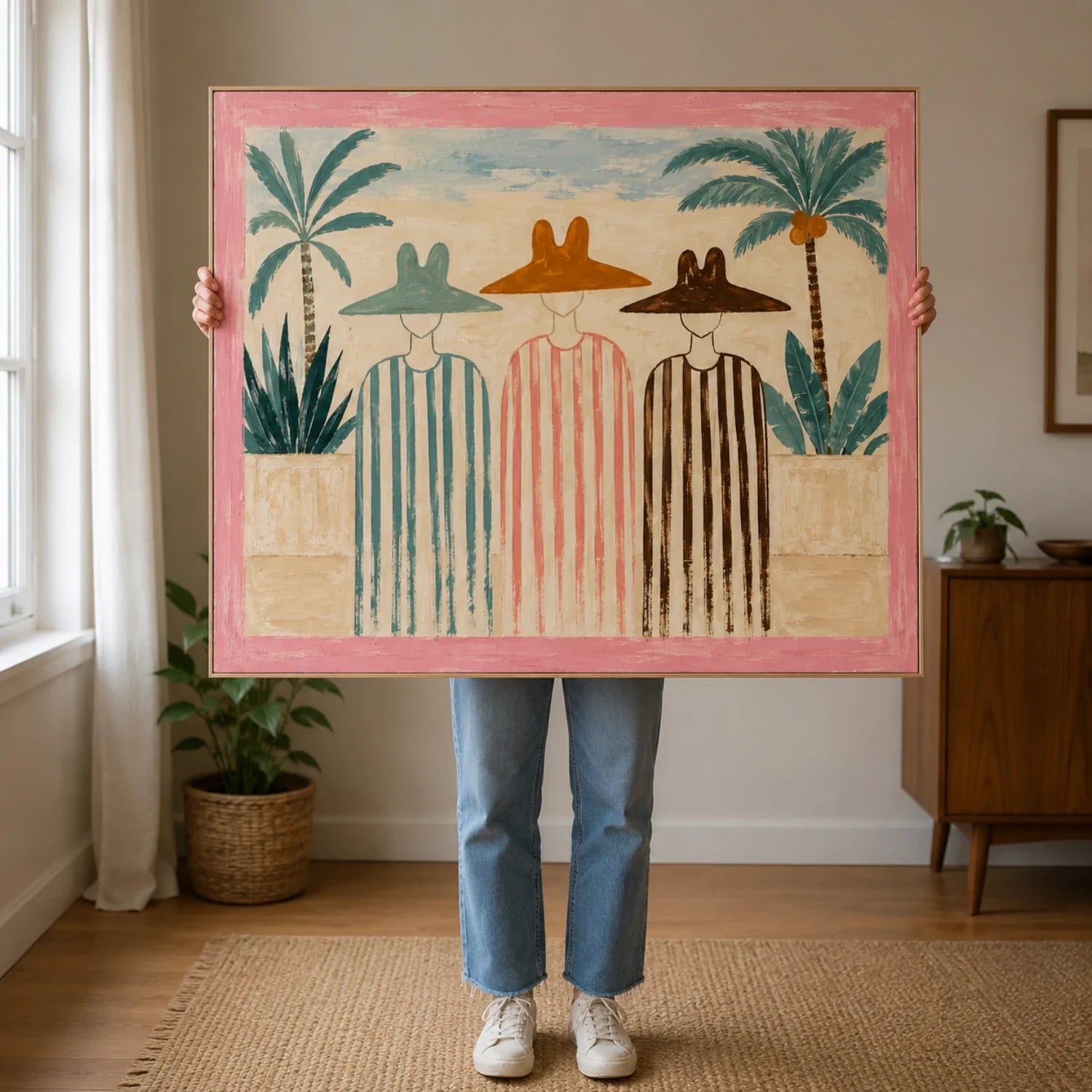Vintage Americana Art | Beneath the Palms Cowboy Western Wall Art