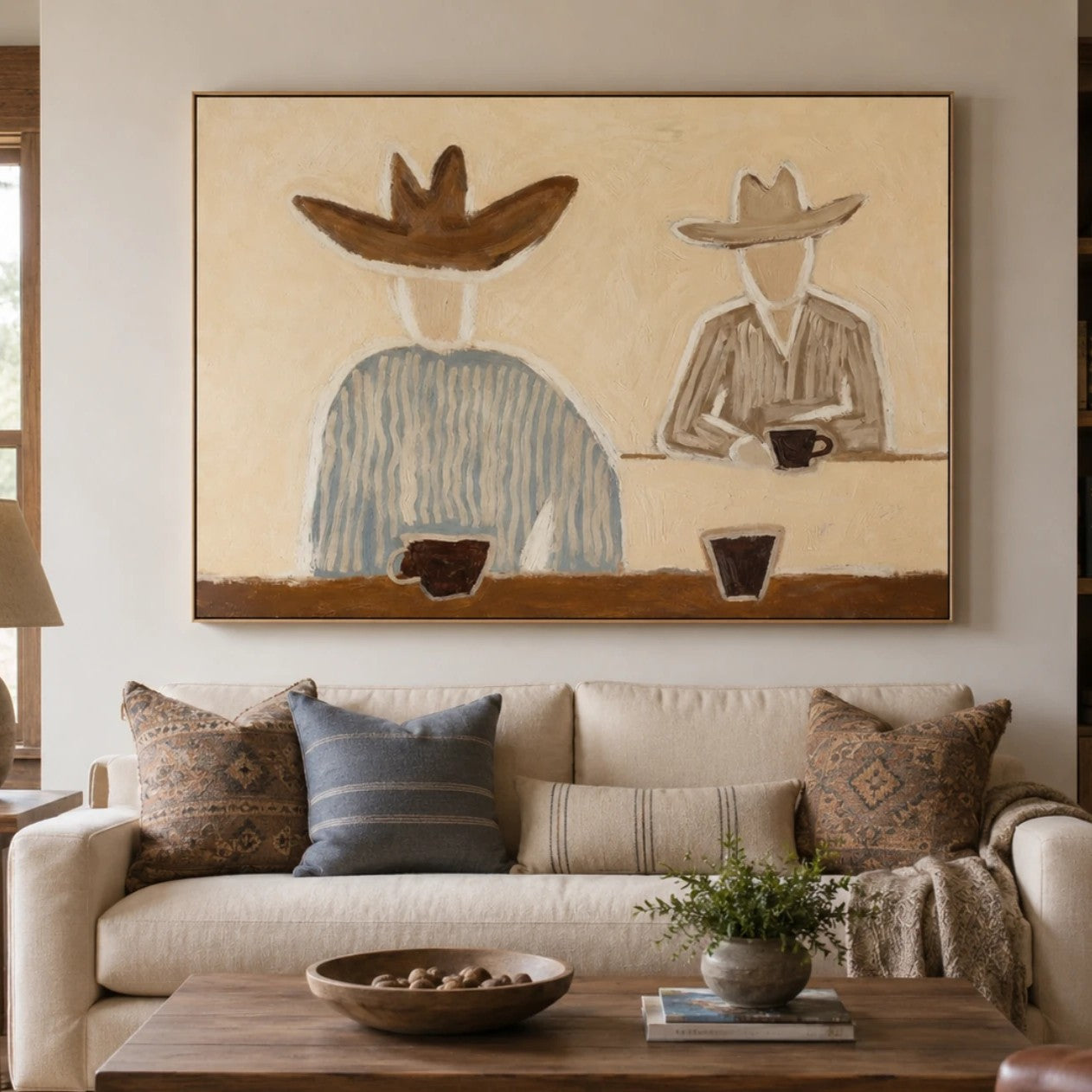Vintage Americana Art | Between Sips of Silence Western Lifestyle Wall Decor